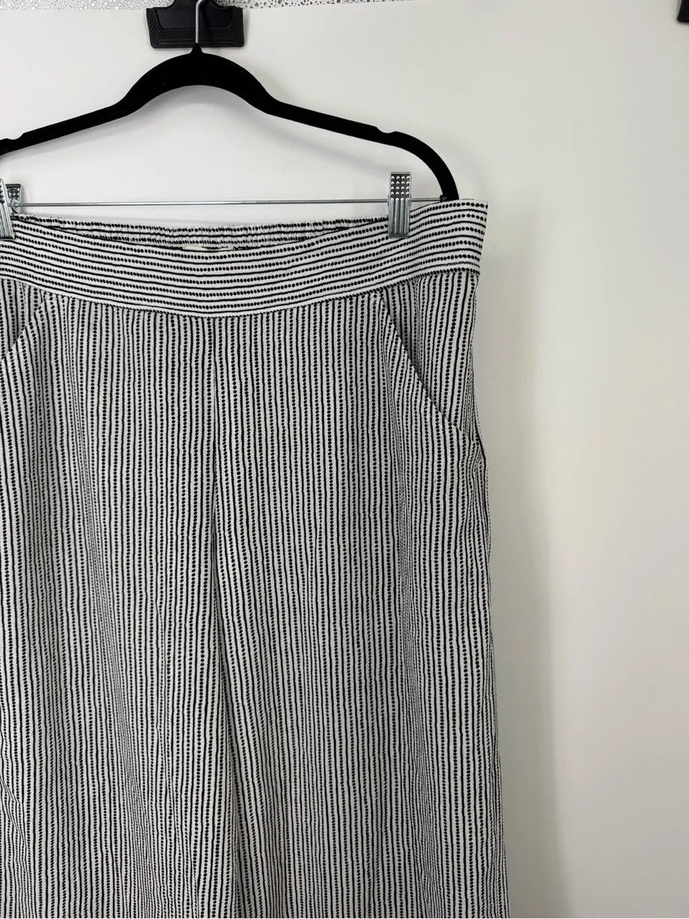 Max Studio Stripe Polka dot Wide Leg Flare Crop Casual Pants Trousers size XXL
